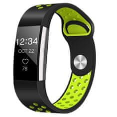 BStrap Silicone Sport (Small) pašček za Fitbit Charge 2, black/green