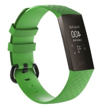 BStrap Silicone Diamond (Small) pašček za Fitbit Charge 3 / 4, green