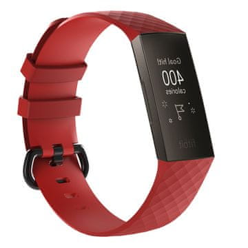 BStrap Silicone Diamond (Large) pašček za Fitbit Charge 3 / 4, red