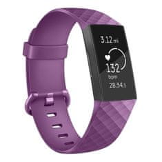 BStrap Silicone Diamond (Small) pašček za Fitbit Charge 3 / 4, purple