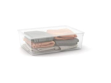 Kis Plastična škatla za shranjevanje C-Box Transparent L s kolesi 27 L