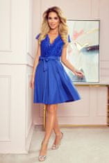 Numoco Ženska čipkasta obleka Anna kraljevsko modra XL