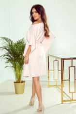 Numoco Obleka z metulji Sofija pastelno roza 2XL/3XL