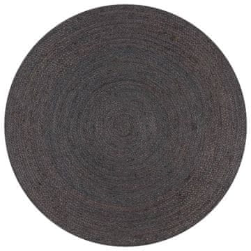 Vidaxl vidaXL Ročno izdelana juta preproga okrogla 90 cm temno siva