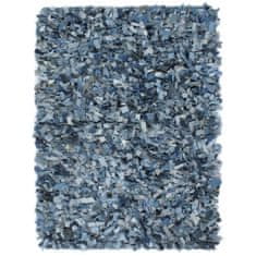 shumee Shaggy preproga, džins, 80x160 cm, modra