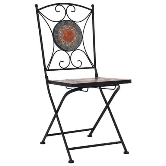 shumee Bistro stoli z mozaikom 2 kosa oranžni/sivi