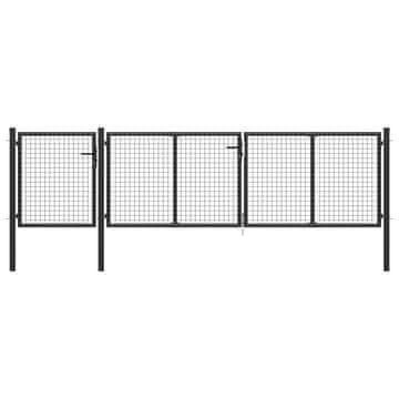 Vidaxl Vrtna vrata iz jekla 400 x 75 cm antracitna