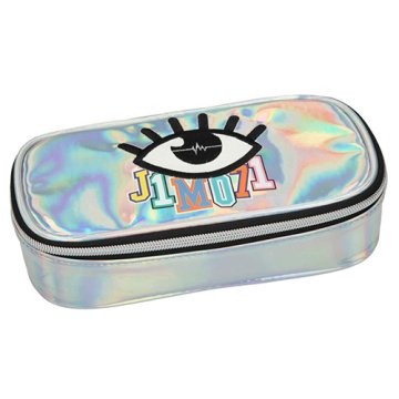 J1MO71 Torbica za svinčnike iz mavričnega patenta , Mavrično srebro