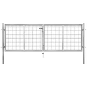 Vidaxl Vrtna vrata iz pocinkanega jekla 300 x 75 cm srebrne barve