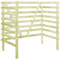 Vidaxl Dvojna lopa za smetnjake zelena 140x80x150 cm borovina