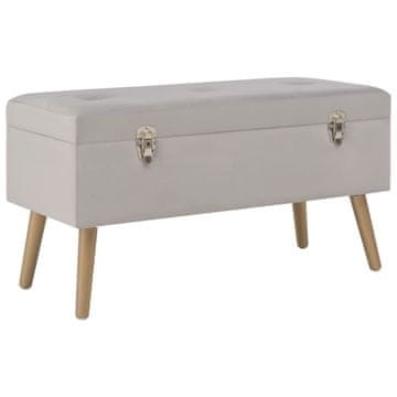Vidaxl vidaXL Klop za shranjevanje 80 cm siva žametna