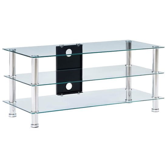 Vidaxl TV stojalo iz kaljenega stekla 90x40x40 cm prozorno