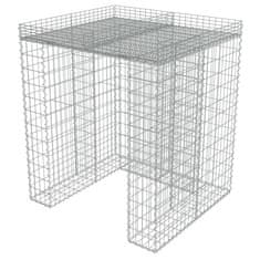 Vidaxl Gabionska stena za koš za smeti pocinkano jeklo 110x100x130 cm