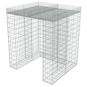 Vidaxl Gabionska stena za koš za smeti pocinkano jeklo 110x100x130 cm