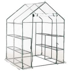 Vidaxl Rastlinjak z 8 policami 143x143x195 cm