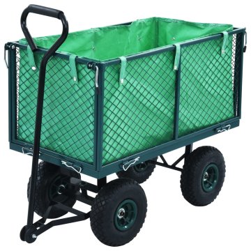 Vidaxl Vrtni ročni voziček zelen 350 kg