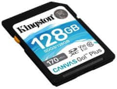 Kingston Canvas Go! Plus SD spominska kartica, 128 GB