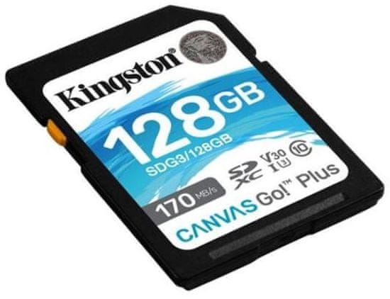 Kingston Canvas Go! Plus SD spominska kartica, 128 GB