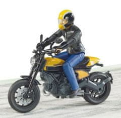 Bruder 63053 BWORLD Motorno kolo Scrambler Ducati Cafe Racer z voznikom