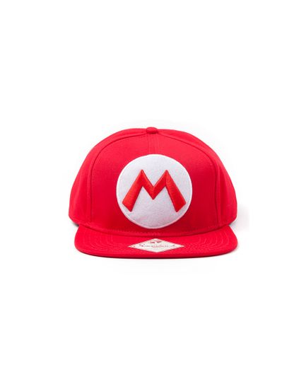 Difuzed Nintendo: Red Snapback Cap With Mario Logo kapa s šiltom