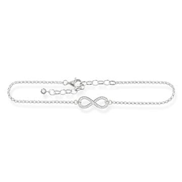 Thomas Sabo Gleženjska veriga "Infinity" , AK0001-051-14-L27v, Sterling Silver, 925 Sterling srebro, cirkonij bel