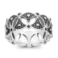 Thomas Sabo Prstan "azijski okraski" , TR2176-643-11-56, Sterling Silver, 925 Sterling srebro, pocrnjeno, cirkonij črno