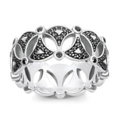 Thomas Sabo Prstan "azijski okraski" , TR2176-643-11-56, Sterling Silver, 925 Sterling srebro, pocrnjeno, cirkonij črno