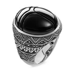 Thomas Sabo Prstan "Black Notch" , TR2134-641-11-68, Sterling Silver, 925 Sterling srebro, zatemnjeno, oniks, cirkonij črno