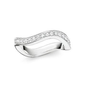 Thomas Sabo Prstan "Valovit" , TR2010-051-14-58, Sterling Silver, 925 Sterling srebro, cirkonij bel