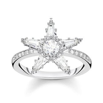 Thomas Sabo Prstan "Big Star" , TR2271-051-14-52, Sterling Silver, 925 Sterling srebro, cirkonij bel