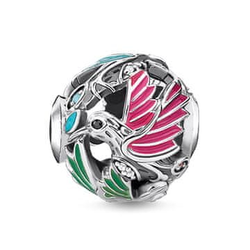 Thomas Sabo Pramen "Hummingbird" , K0339-340-7, Karma kroglice, 925 Sterling srebro, pocrnjena, hladna sklenina, sintetični korund, steklokeramični kamen, cirkonij