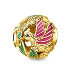 Thomas Sabo Pramen "Hummingbird" , K0338-471-7, Karma kroglice, srebrno srebro 925, obloga iz 18k rumenega zlata, hladna sklenina, sintetični korund, steklokeramični kamen, cirkonij