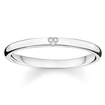 Thomas Sabo Prstan "Srce" , D_TR0016-725-14-52, Sterling Silver, 925 Sterling srebro, bel diamant