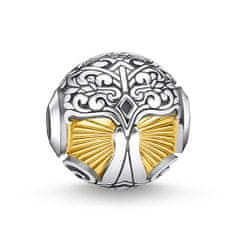 Thomas Sabo Pramen "Drevo ljubezni" , K0345-966-39, Karma kroglice, srebrno srebro 925, obloga iz rumenega zlata 18 k, zatemnjena
