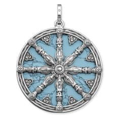 Thomas Sabo Obesek "turkizno kolo" , PE669-405-17, Sterling Silver, 925 Sterling srebro, simulirano turkizno barvo, cirkonij bel