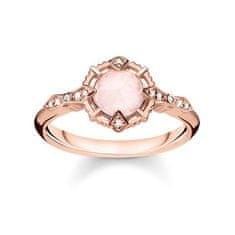 Thomas Sabo Prstan "Vintage pink" , D_TR0043-925-26-54, Sterling Silver, 925 Sterling srebro, 18k zlato prevleko iz rose, kremen rose, beli diamant