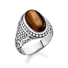 Thomas Sabo Prstan "Brown" , TR2241-826-2-62, Sterling Silver, 925 Sterling srebro, zatemnjeno, tigrovo oko