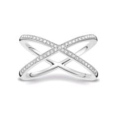 Thomas Sabo Prstan , D_TR0029-725-14-48, Sterling Silver, 925 Sterling srebro, bel diamant