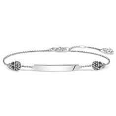 Thomas Sabo zapestnica "lobanje", D_LBA0004-356-21-L19v, Love Bridge, srebrno srebro 925, pocrnjeno, bel diamant