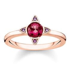 Thomas Sabo Prstan "Barvni kamni" , TR2263-540-10-52, Sterling Silver, 925 Sterling srebro, 18k prevleka iz rose zlata, sintetični korund, steklokeramični kamen