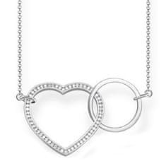 Thomas Sabo Ogrlica "Skupaj srce" , KE1645-051-14-L80v, Glam & Soul, 925 Sterling srebro, cirkonij bel