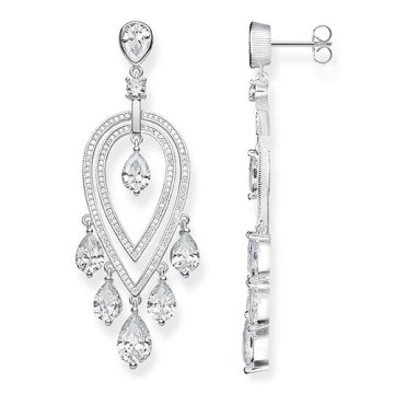 Thomas Sabo Uhani "Beli kamni" , H2030-051-14, Sterling Silver, 925 Sterling srebro, cirkonij bel