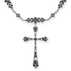 Thomas Sabo Ogrlica "Kraljevski križ iz črnih kamnov" , KE1663-643-11-L37v, Sterling Silver, 925 Sterling srebro, zatemnjeno, cirkonij črno