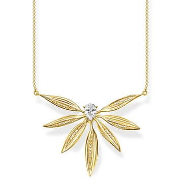 Thomas Sabo Ogrlica "Pušča velike" , KE1950-414-14-L45v, Sterling Silver, 925 Sterling srebro, 18k rumeno zlato prevleka, cirkonija bela
