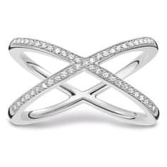 Thomas Sabo Prstan , D_TR0029-725-14-52, Sterling Silver, 925 Sterling srebro, bel diamant