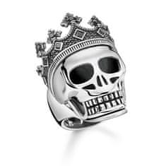 Thomas Sabo Prstan "Lobanja s krono" , TR2207-643-11-54, Sterling Silver, 925 Sterling srebro, pocrnjeno, cirkonij črno