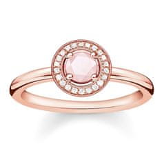 Thomas Sabo Prstan "Luč lune" , D_TR0009-925-9-54, Sterling Silver, 925 Sterling srebro, 18k zlato prevleko iz rose, kremen rose, beli diamant