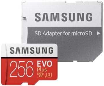 Samsung spominska kartica micro SDXC EVO+ 256 GB, UHS-I, class10, U3, 4K, UltraHD