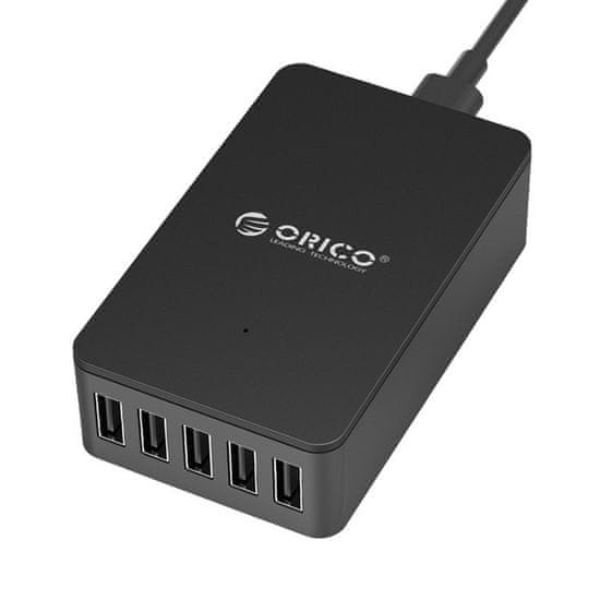 Orico CSE-5U polnilec 5x USB, 40 W, črn