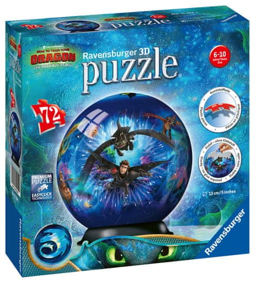 Ravensburger Puzzleball Kako izuriti svojega zmaja 3, 72 kosov